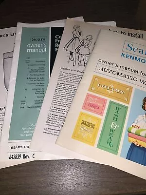 Lot Of Vintage Sears & Kenmore Owners Manuals / Automatic Washer Freezer • $12