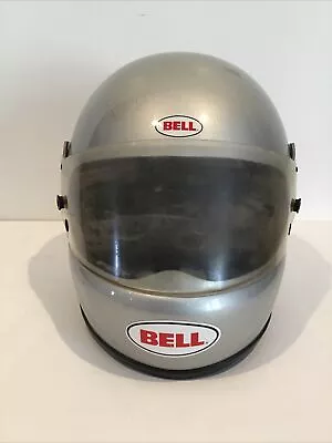 Vintage 1982 Bell Star Motorcycle Helmet Rat Rod Moto Metallic Gray Sz 6 7/8 • $274.95