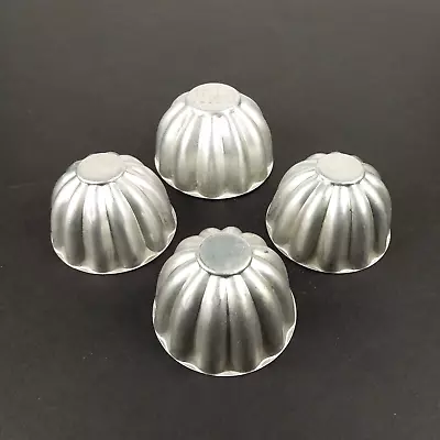 Vintage JELL-O Brand Aluminum Molds Tarts Fluted Mini Set Of 4 • $8.95