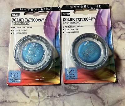 (2) Maybelline Color Tattoo 24 HR Gel-Cream Eyeshadow 20 Turquoise Forever • $17.99