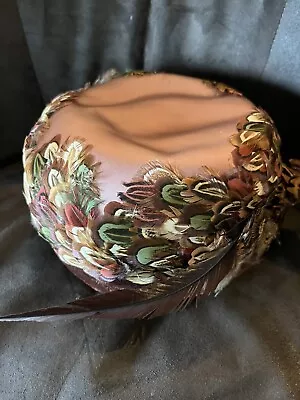 🔥🔥1920s/30s Winkelman’s Lady’s Colorful Feather Hat Antique Tin Box • $29.95