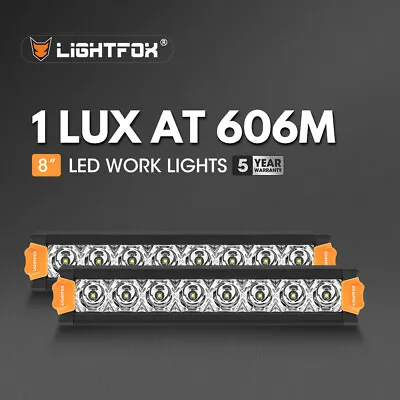 $69.95 • Buy Lightfox Pair 8inch Osram LED Light Pods Spot Beam Driving Light Bar Offroad 4x4