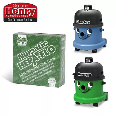 Genuine Numatic (NVM-2BH) Vacuum Hepa Flo Dust Bags 10 Pack 604016 George GVE370 • £18.31