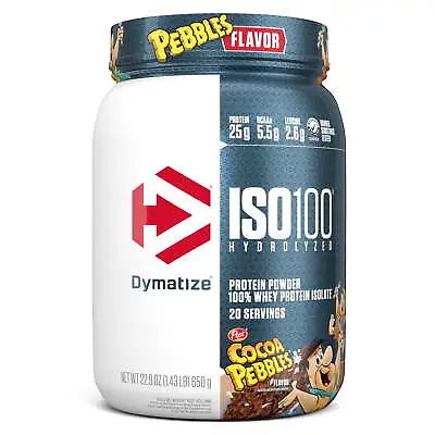 Dymatize ISO100 Hydrolyzed Whey Isolate Protein Powder Cocoa Pebbles 20 Servings • $31.55