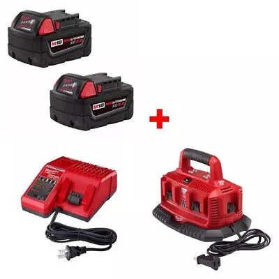 Milwaukee 48-11-1852 M18 Battery 2 Pack W/ 48-59-1812 Charger & FREE Charger • $206.62