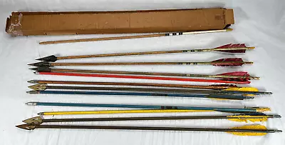 Vintage Lot Of Wooden Archery Arrows - Hunting Bow Sportsmans Lot - As Is (z2) • $24.95