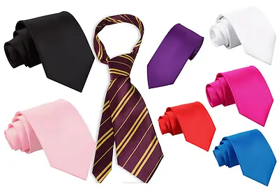 Neon Long Tie's Wedding High Quality Novelty Fancy Dress Party School Boy Silky  • £2.99