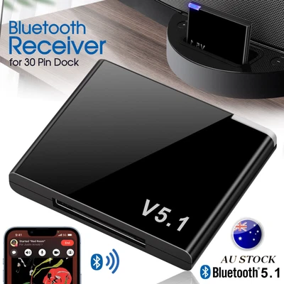 $14.99 • Buy Bluetooth 5.1 Music Audio Adapter Receiver 30 Pin Dock Speaker For IPhone IPod