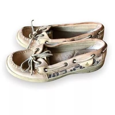 Sperry Topsider Sequined And Leopard Print Slip On Boat Shoes Women’s Sz. 6 • $7