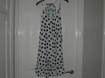 £8.99 • Buy Marks & Spencer Beachwear Ladies White With Black Spots Dress 8 New Tagged