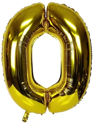 $4.99 • Buy 40  Metallic Gold Glossy Zero Birthday Party Decoration Number 0 Float Balloon