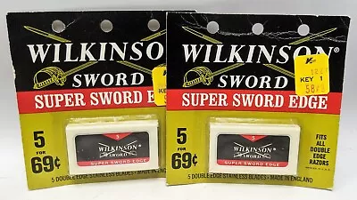 Lot 10 Vintage WILKINSON Super Sword Double Edge Shaving Razor Blades Kmart • $19.99