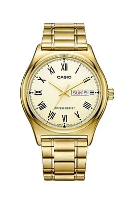 Casio MTPV006G-9B Men's Goldtone Bracelet Watch Day/Date • $37.50