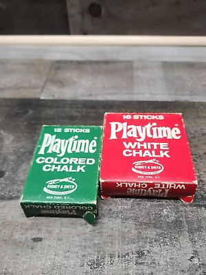 Vintage Binney & Smith Playtime White Chalk Colored Chalk Lot Of 2 Packages • $12.60