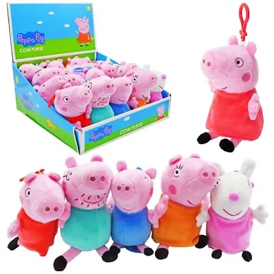 Peppa Pig & Family Coin Purse Soft Plush Kids Soft Toy Childrens With Bag Clip • £6