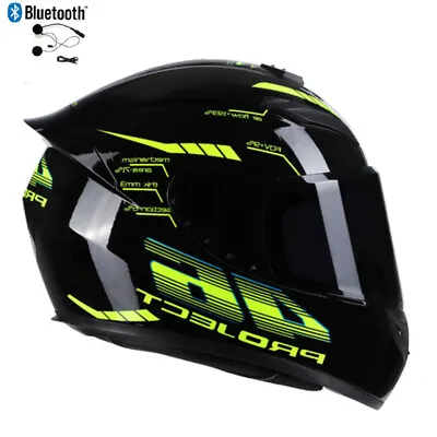 DOT Bluetooth Motorcycle Helmet Full Face Dual Lens ATV Moto Off Road Helmet • $79.89