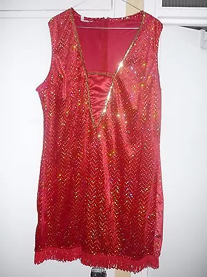 Charleston Dress Red Sequin Xl • £18.95