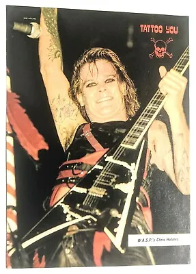 W.a.s.p. / Chris Holmes Live / Magazine Full Page Pinup Poster Clipping (2) • $12.99