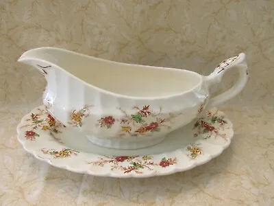 Vintage Heritage Hand Engraved Gravy Boat With Stand - England MYOTT • $25