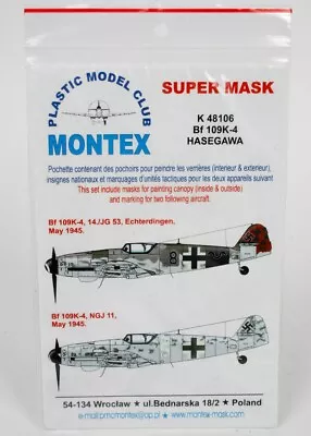 Montex 1/48th Messerschmitt Bf 109K-4 Canopy & Markings Masks #K48106 OOP • £8.50