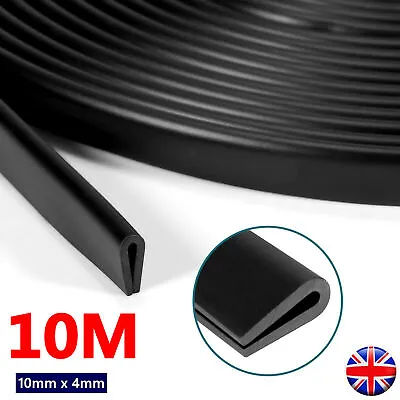 10M Car Door Edge Protector Strip Trim U-shape Guard Seal Rubber Black 10mmx 4mm • £7.69