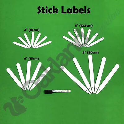 £44.40 • Buy Seed Plant Labels 4  5  6  8  White Plastic Stick In Tray Garden Marker Pen