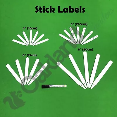 Seed Plant Labels 4  5  6  8  White Plastic Stick In Tray Garden Marker Pen • £67.95