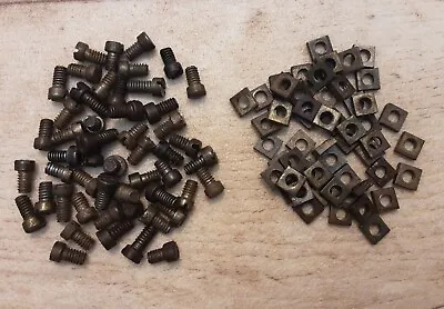 Meccano 50 X #37 Brass Plated Nuts & Bolts With Worn Plate Finish Good To Use • £4.25