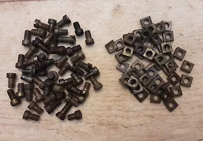 £4.99 • Buy Meccano 50 X #37 Brass Plated Nuts & Bolts With Worn Plate Finish