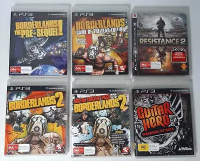 Borderlands Resistance 2 Guitar Hero PS3 Playstation 3 Lot Of 6 • $34.95