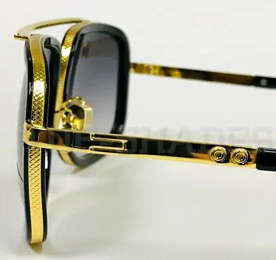 Men Fashion Sunglasses Oversized Square Gold Flat Top Frame Hip Hop Fancy Black • $12.79