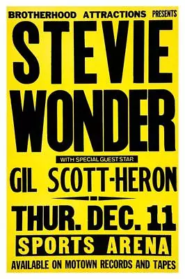 Stevie Wonder - POSTER - Live MOTOWN 1980 Los Angeles Concert  - Gil Scott Heron • $26.89