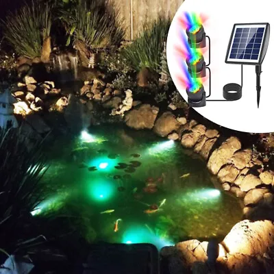 Solar RGB Changing LED Light Submersible Lamp Underwater Garden Pool Pond Lights • £23.99