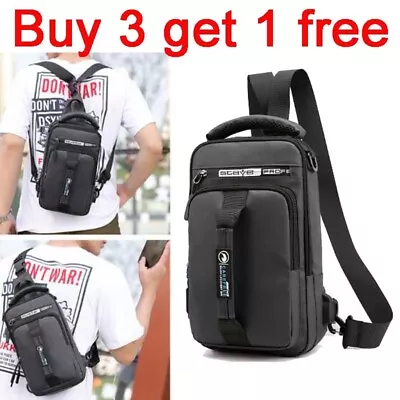 Anti Theft Sling Bag Chest Shoulder Bag Crossbody Backpack W/ USB Charge Port • $11.99