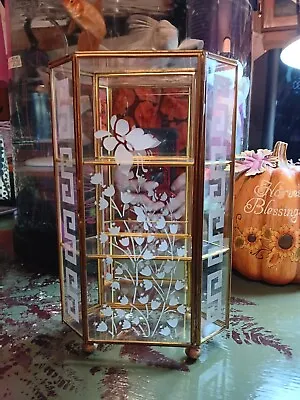   Glass Shadow Box Display Case OctagonRARE Mirrored 9.5 Inches  • $64.99