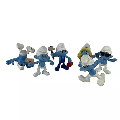 McDonalds Smurfs Happy Meal Toy Lot Hefty Smurfette Clumsy Grouchy Handy Smooth • $5.99