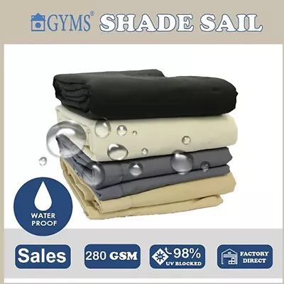 Nest Heavy Duty Water Proof Square Sun UV Block Shade Sails Canopy Grey 3.6x3.6m • $151