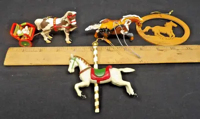 4 Vintage Horse Themed Christmas Ornaments • $12.50