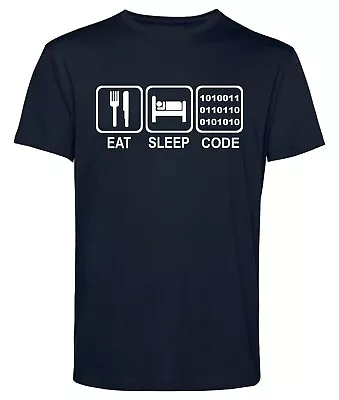 Eat Sleep Code T-shirt Funny Computer Programmer Gamer Hacker It Pc Unisex Tee • £10.99