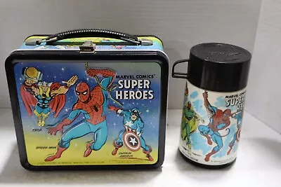 Vintage Marvel Comic's Super Heroes Lunchbox And Thermos • $199.99