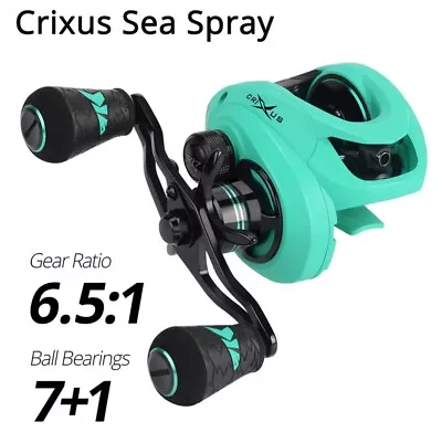 Fishing Reel Multiplier - KastKing - Crixus - Ocean Spray + Polarised Glasses • £52.18