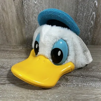 VTG 1980s Donald Duck SnapBack Hat USA Plush 3D Plastic Bill Walt Disney World • $49.99