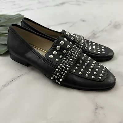 Sam Edelman Womens Chesney Stud Trim Loafer Flats Size 7.5 Black Leather • $39.99