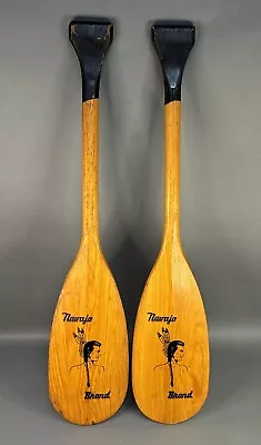 Pair Vintage NAVAJO Brand USA Wood 30  Canoe Paddle Oar Lake Cabin • $79.97