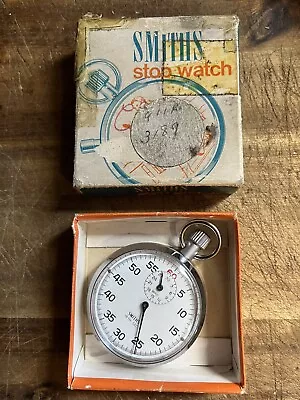 VINTAGE Smiths 1/5 Th Seconds Pocket Stop Watch - 1960's WITH BOX - Collectable • £3.20