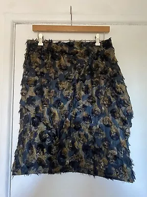 Marni Abstract Watercolor Asymmetrical Sculpted Knee-ish Commessa Skirt 42 • $110