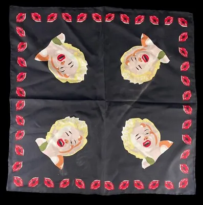 RARE Vintage Marilyn Monroe 100% Pure Silk Handmade Handkerchief Scarf Italy • $24.99