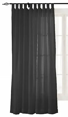 TAB TOP Voile Curtain Panel - Net Voile Curtains - Free Tie Back Included  • £6.75