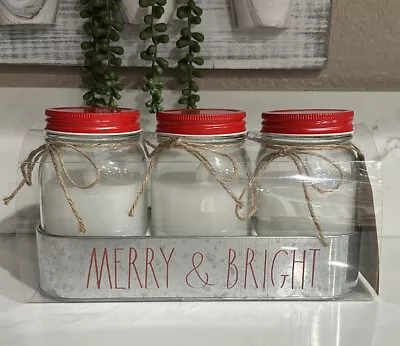 Rae Dunn MERRY & BRIGHT Flameless Mason Jar Candle • $26.10