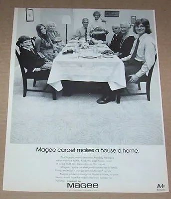 1973 Print Ad - Magee Carpet Carpeting Family Holiday Dinner Home Advertising • $7.99